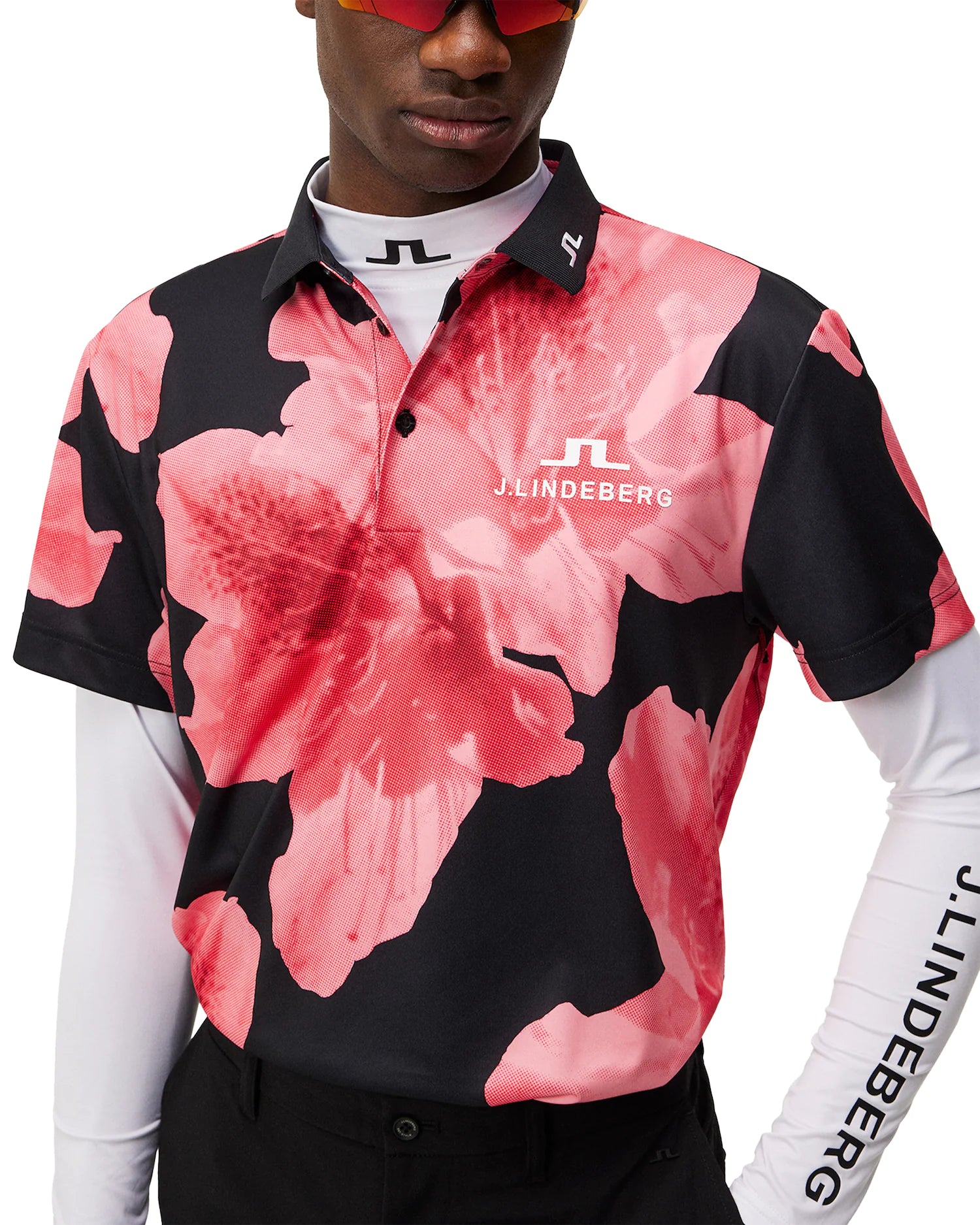Mens pink golf shirt sales