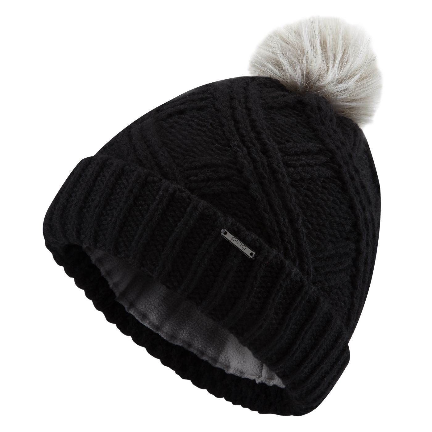 Ping Shannon Ladies Golf Bobble Hat - Black Ping Shannon Ladies Golf Bobble Hat - Black
