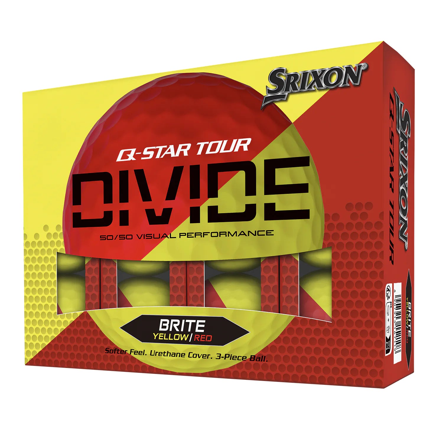 Srixon Q Star Tour Divide Golf Balls - Yellow / Red