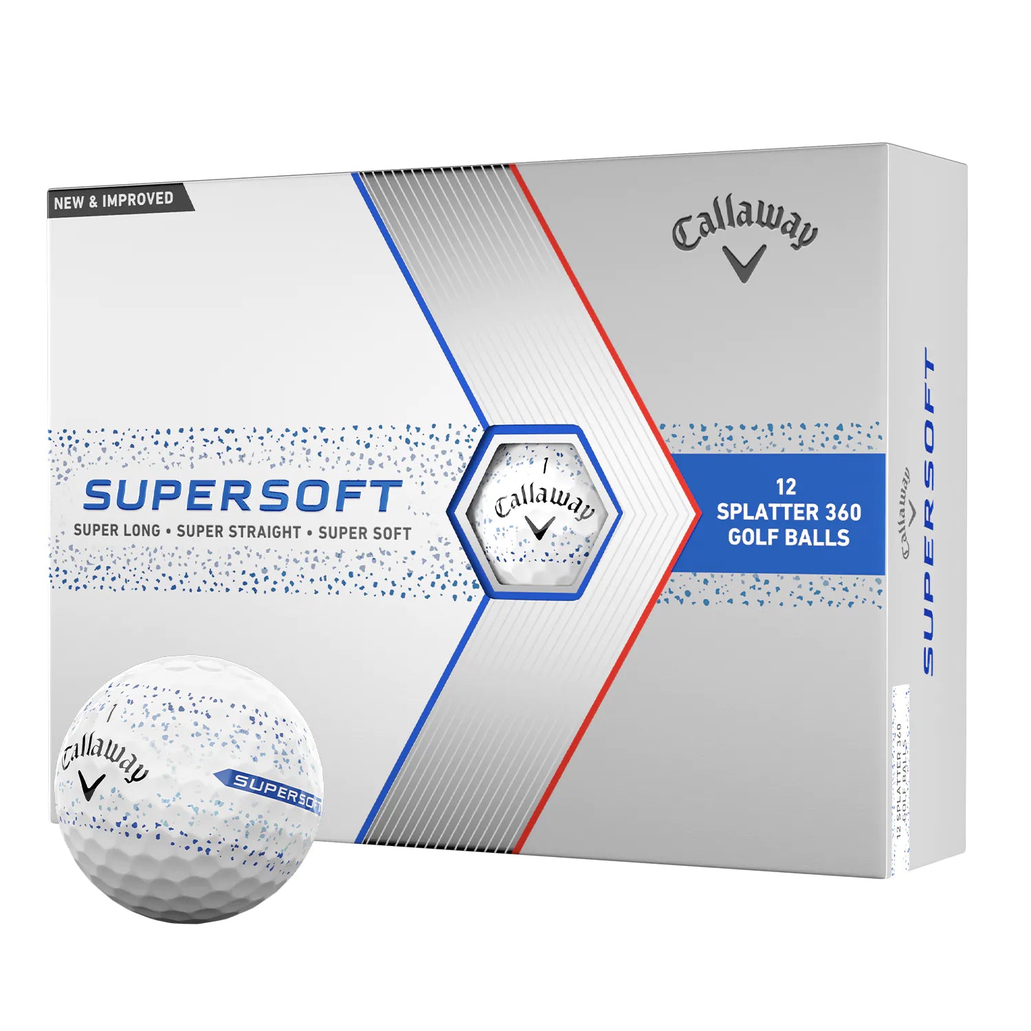 Callaway Supersoft Splatter 360 Blue Golf Balls One Dozen