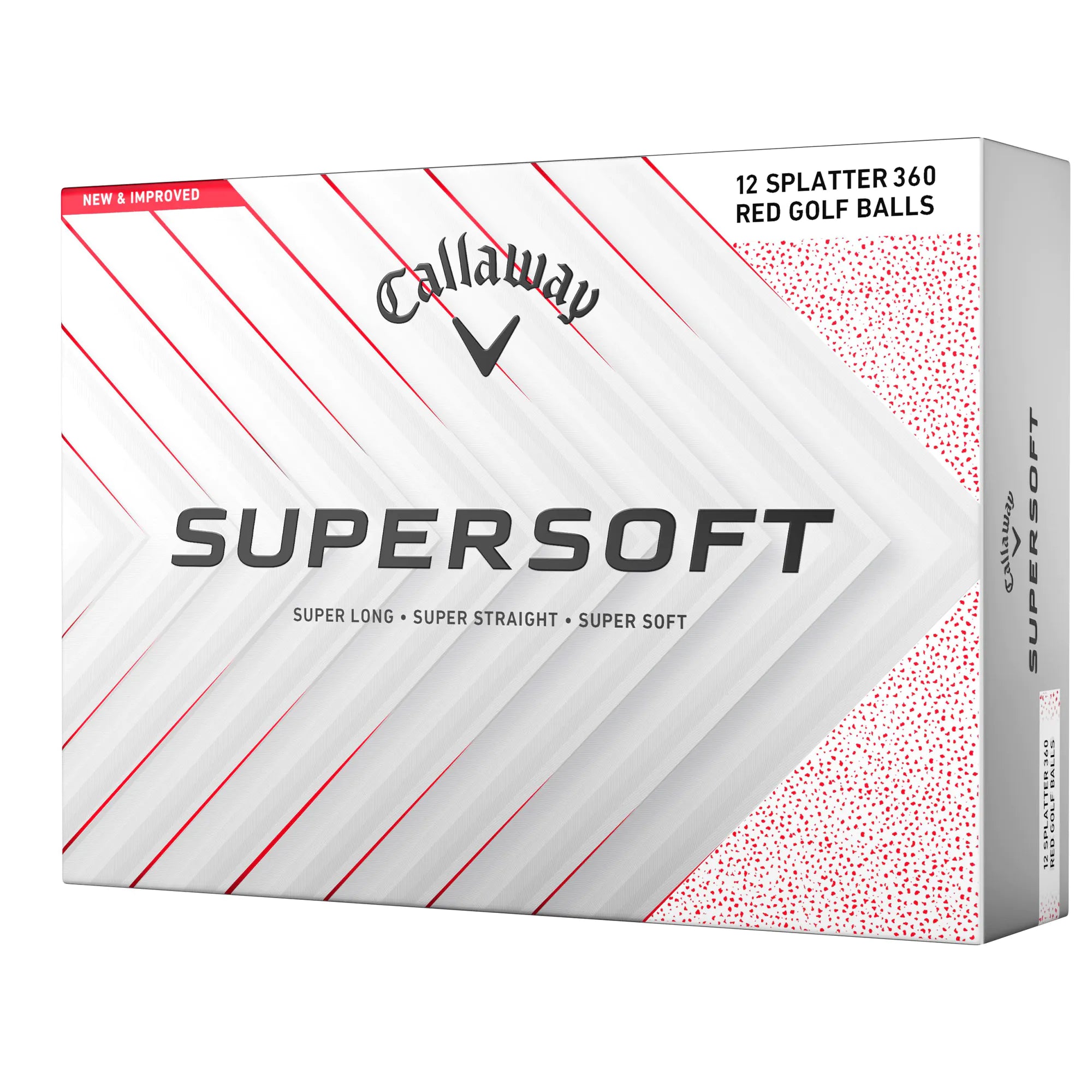 Callaway Supersoft Red Splatter 360 2025 Golf Balls - White