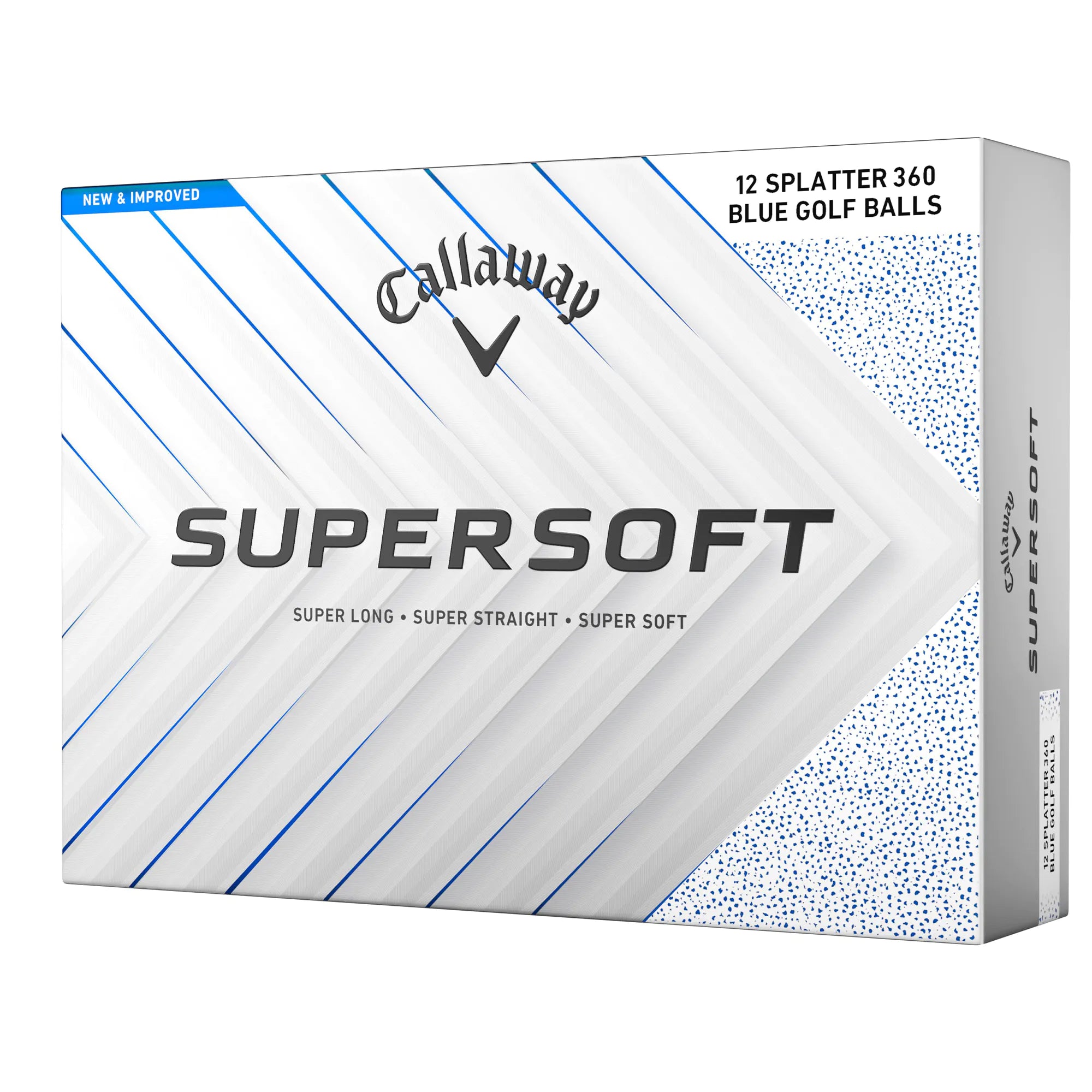 Callaway Supersoft Blue Splatter 360 2025 Golf Balls - White