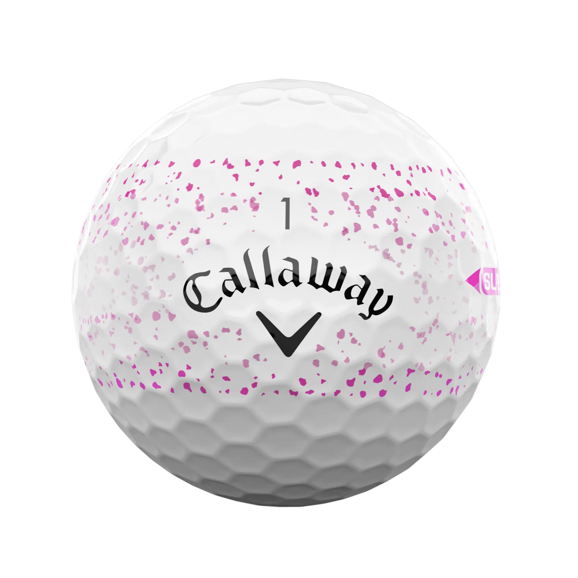 Callaway Supersoft Pink Splatter 360 2025 Golf Balls - White