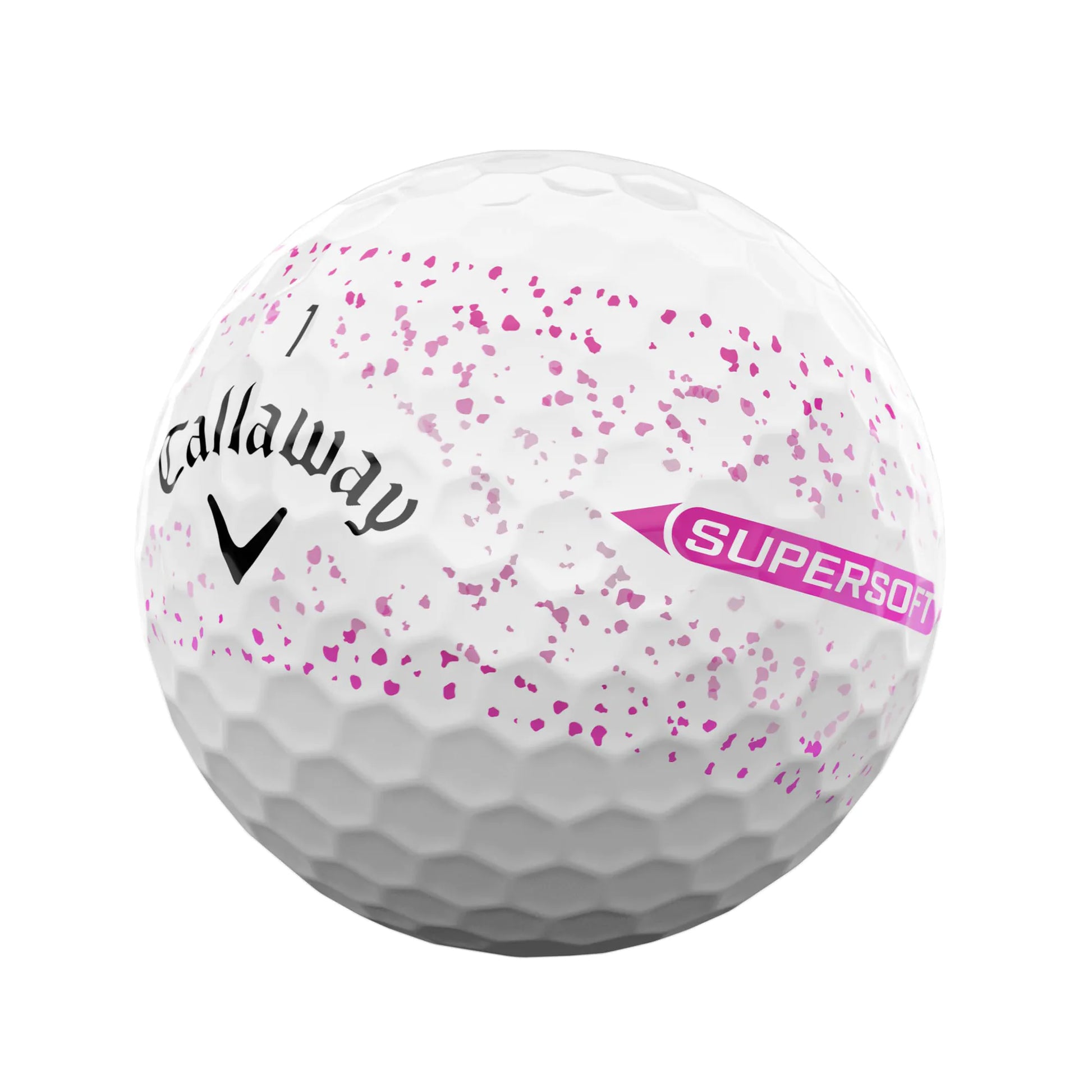 Callaway Supersoft Pink Splatter 360 2025 Golf Balls - White