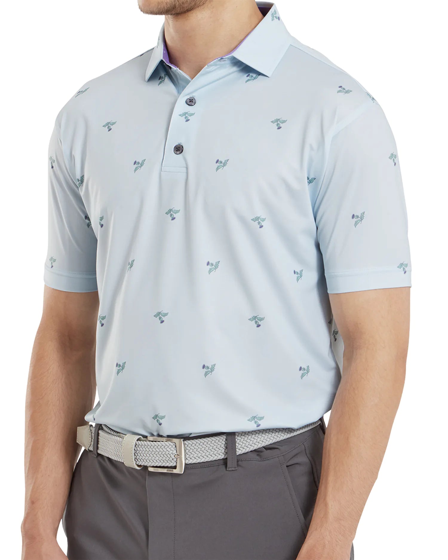 FootJoy Thistle Print Lisle Polo Shirt SS24