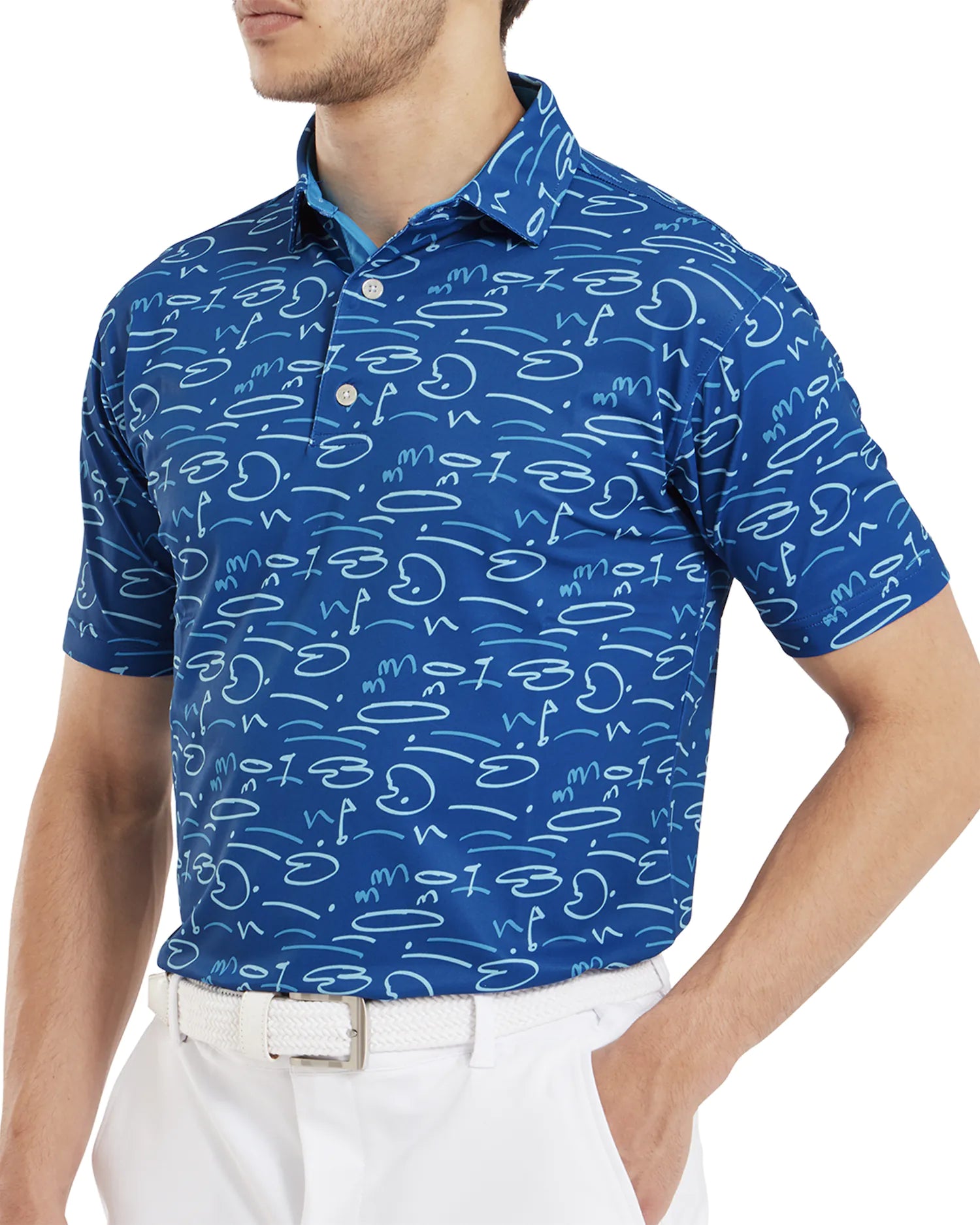 FootJoy Golf Course Doodle Pique Polo Shirt SS24