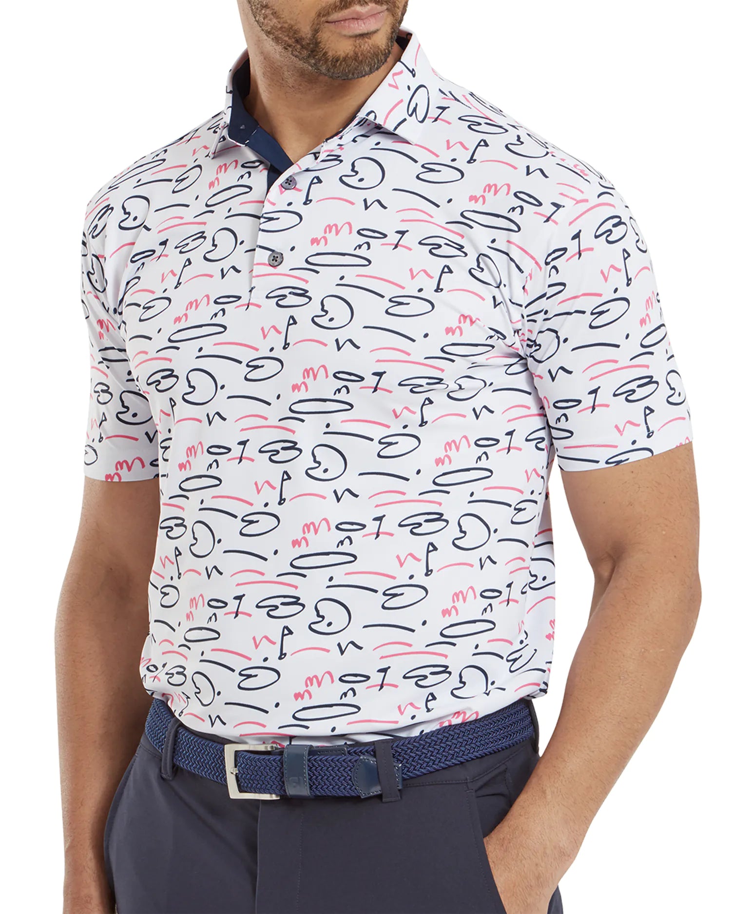 FootJoy Golf Course Doodle Pique Polo Shirt SS24