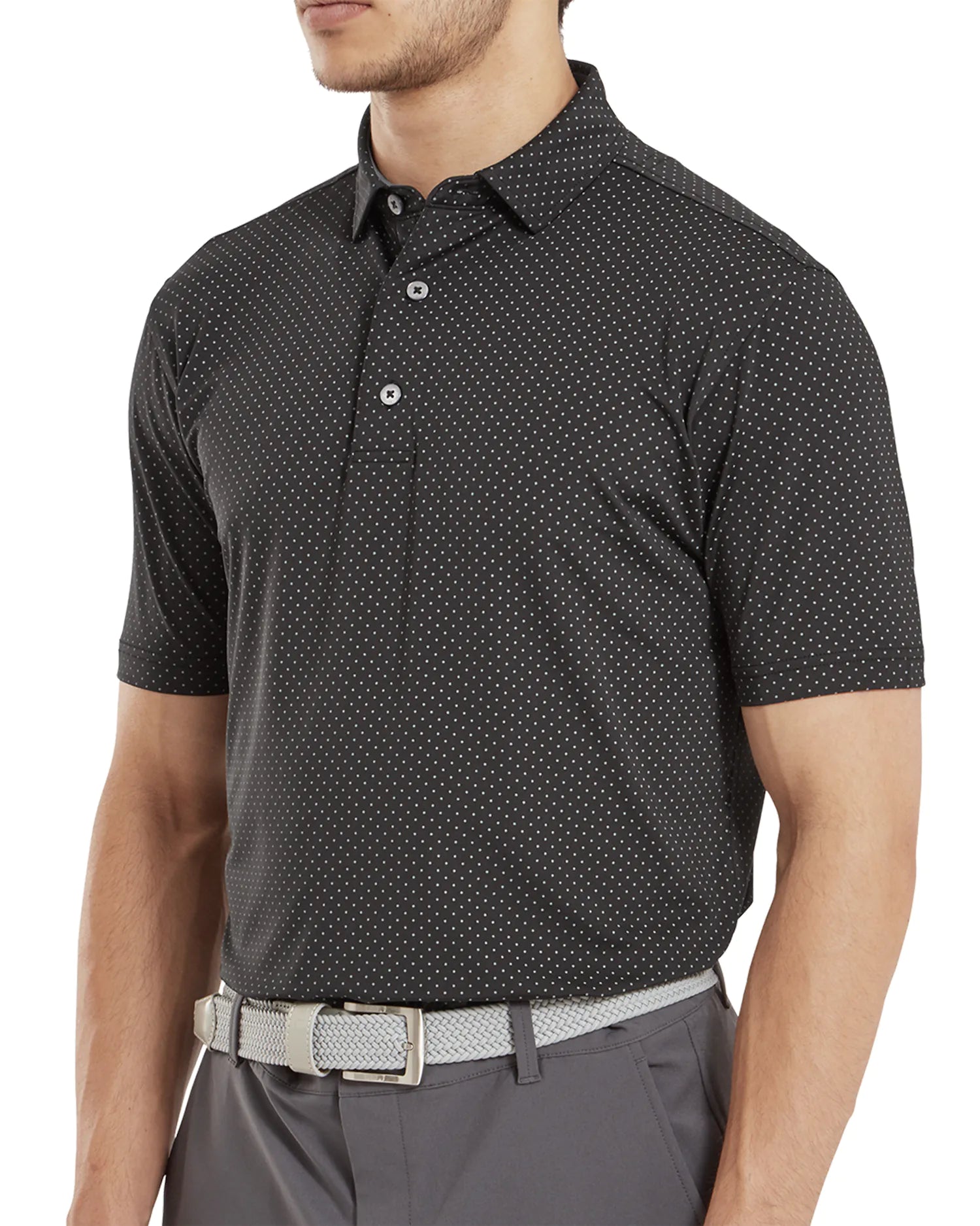 FootJoy Stretch Lisle Dot Print Polo Shirt SS24