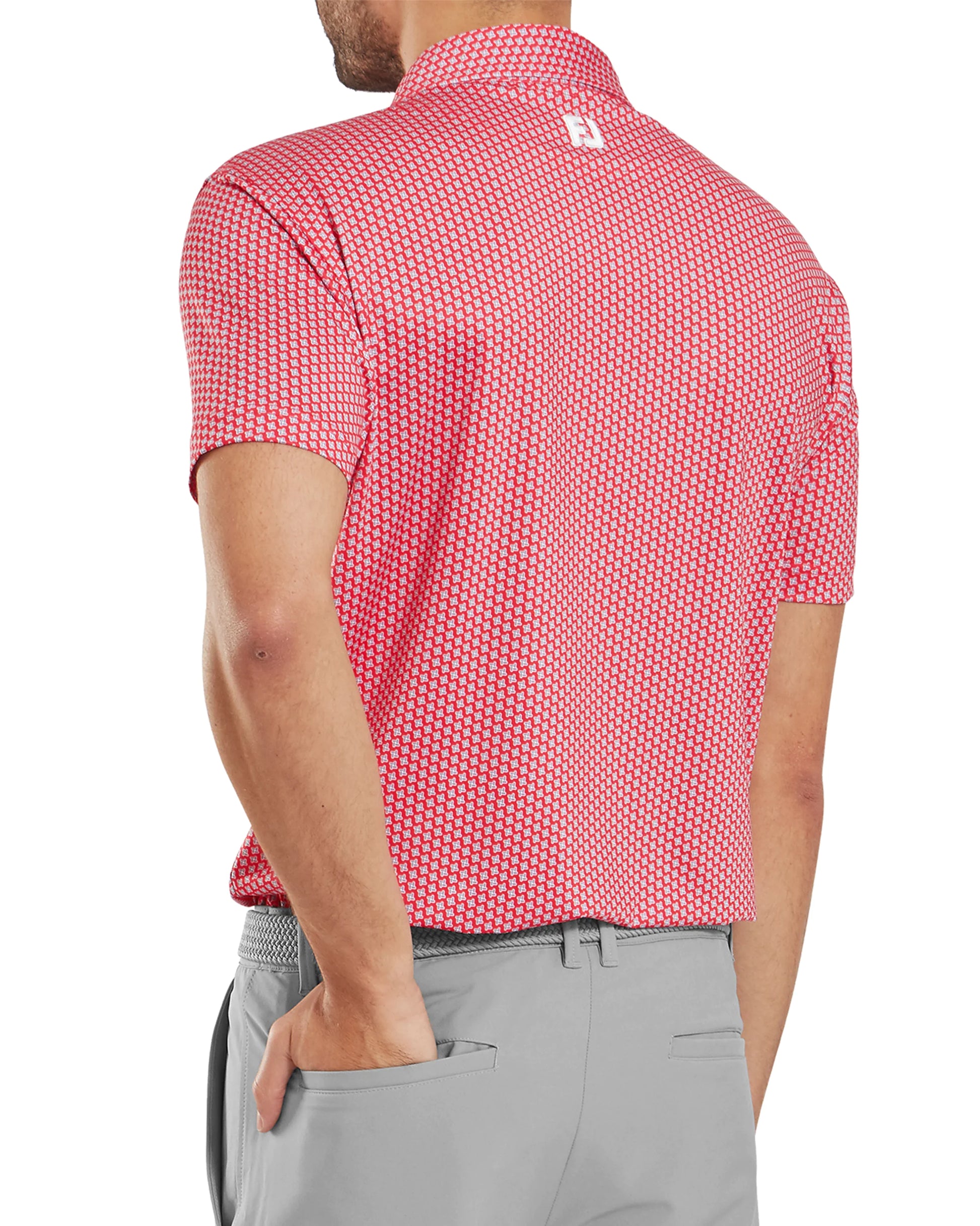 FootJoy Houndstooth Geo Lisle Golf Polo SS25