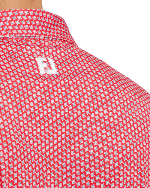 FootJoy Houndstooth Geo Lisle Golf Polo SS25