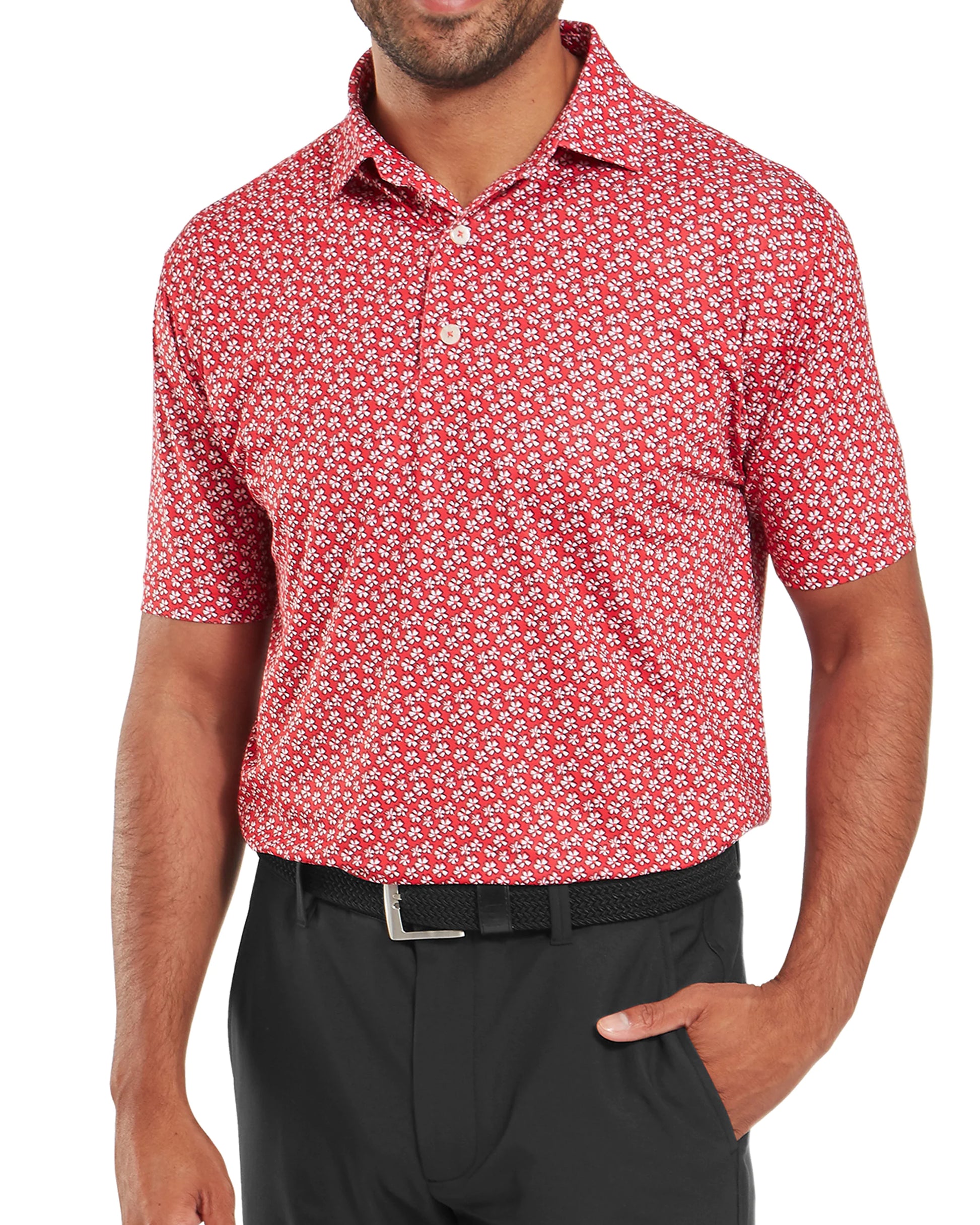 FootJoy Floral Sketch Print Lisle Golf Polo SS25