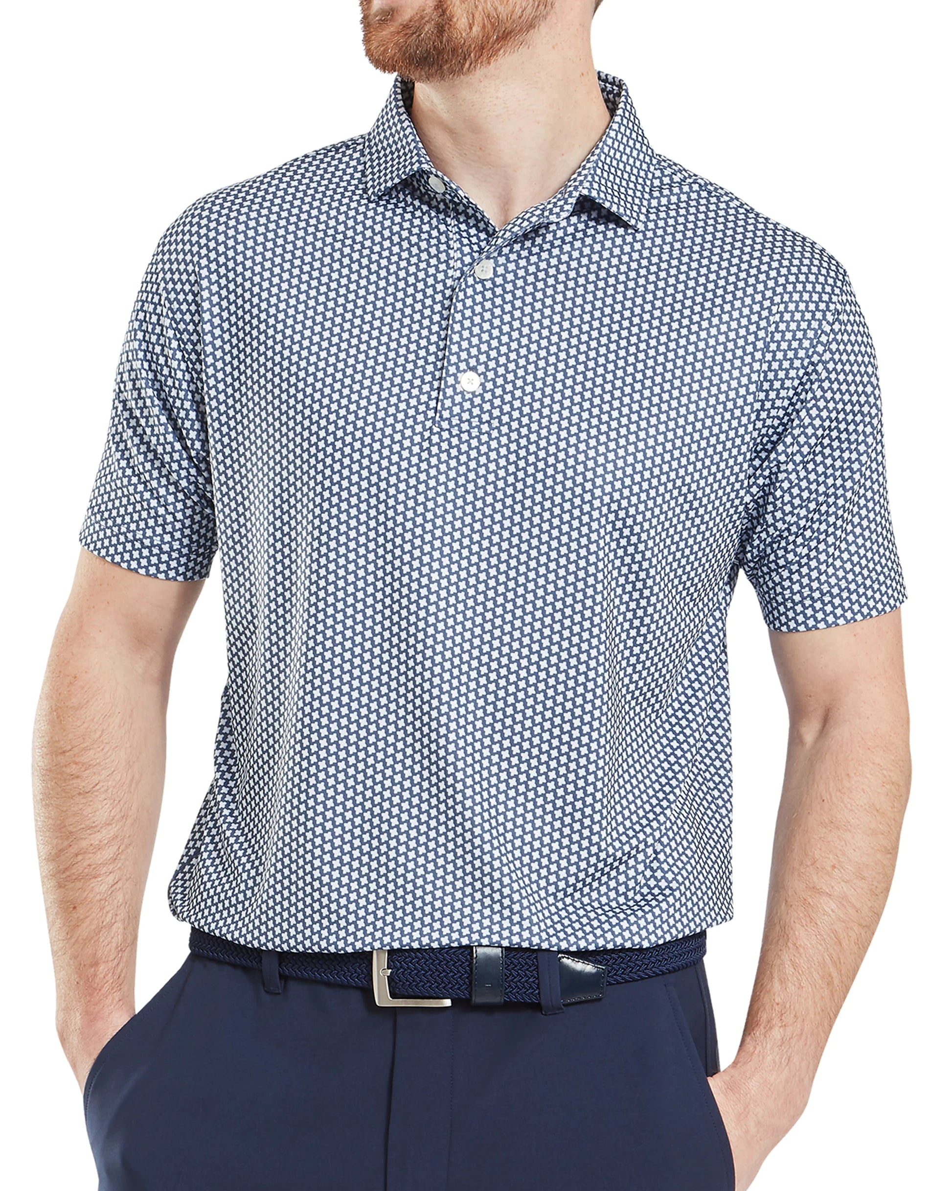 FootJoy Houndstooth Geo Lisle Golf Polo SS25