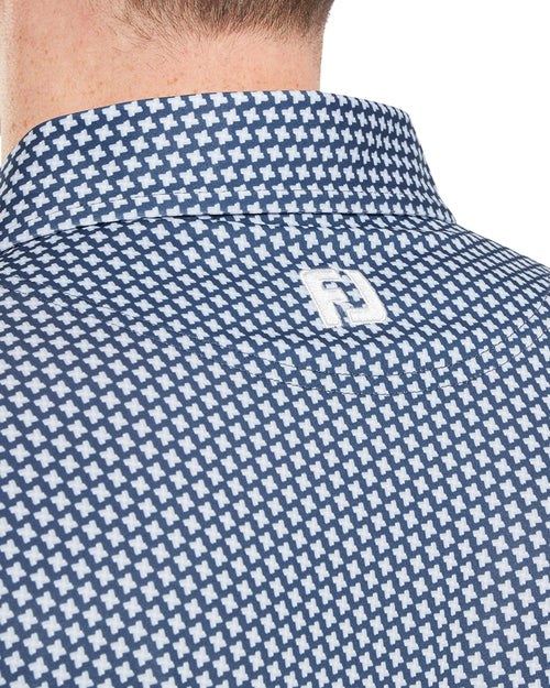 FootJoy Houndstooth Geo Lisle Golf Polo SS25