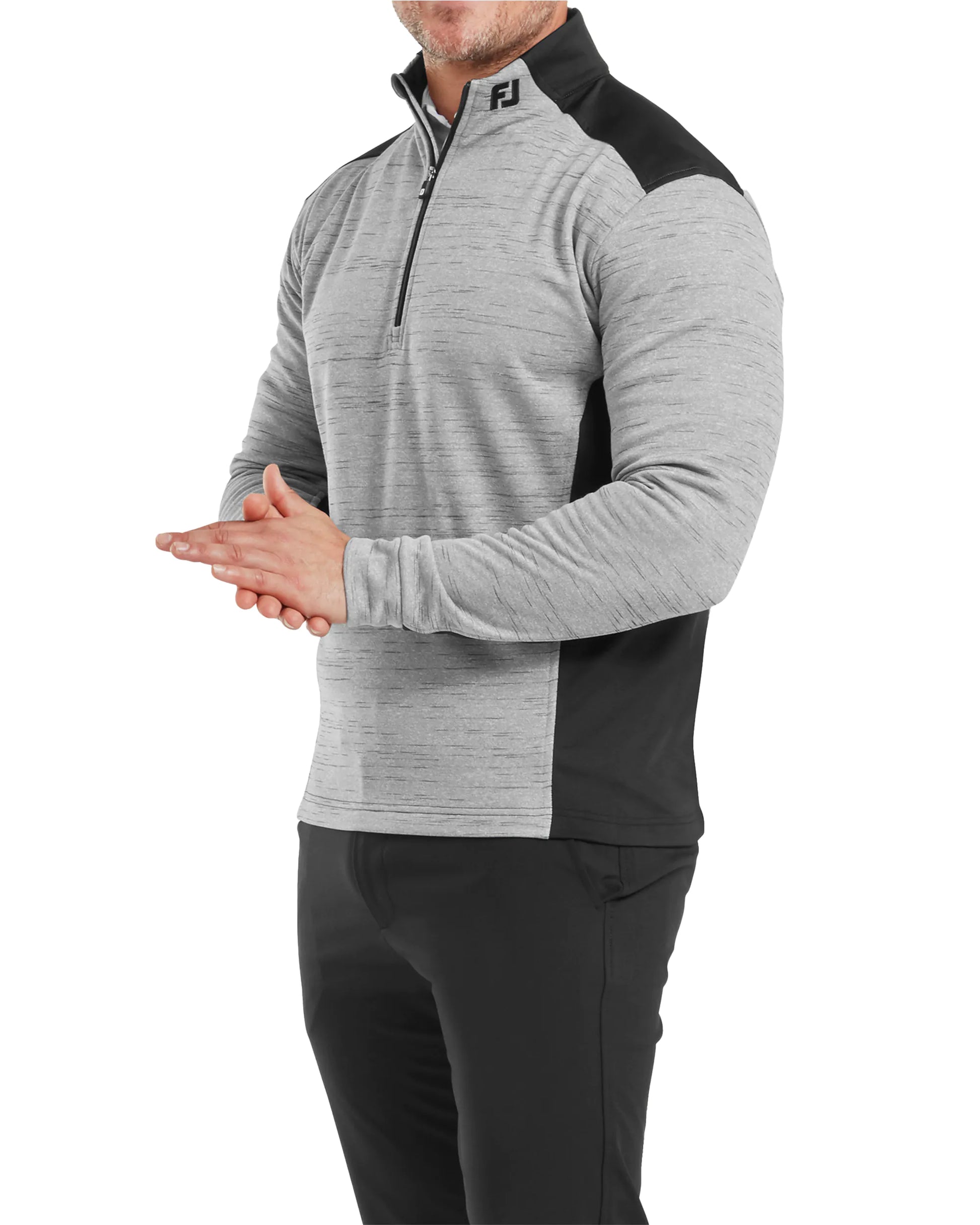 Footjoy Space Dye Thermal Chillout Golf Pullover - Grey/Black Footjoy Space Dye Thermal Chillout Golf Pullover - Grey/Black
