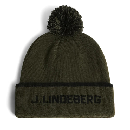 J.Lindeberg Stripe Beanie Golf Bobble Hat AW24