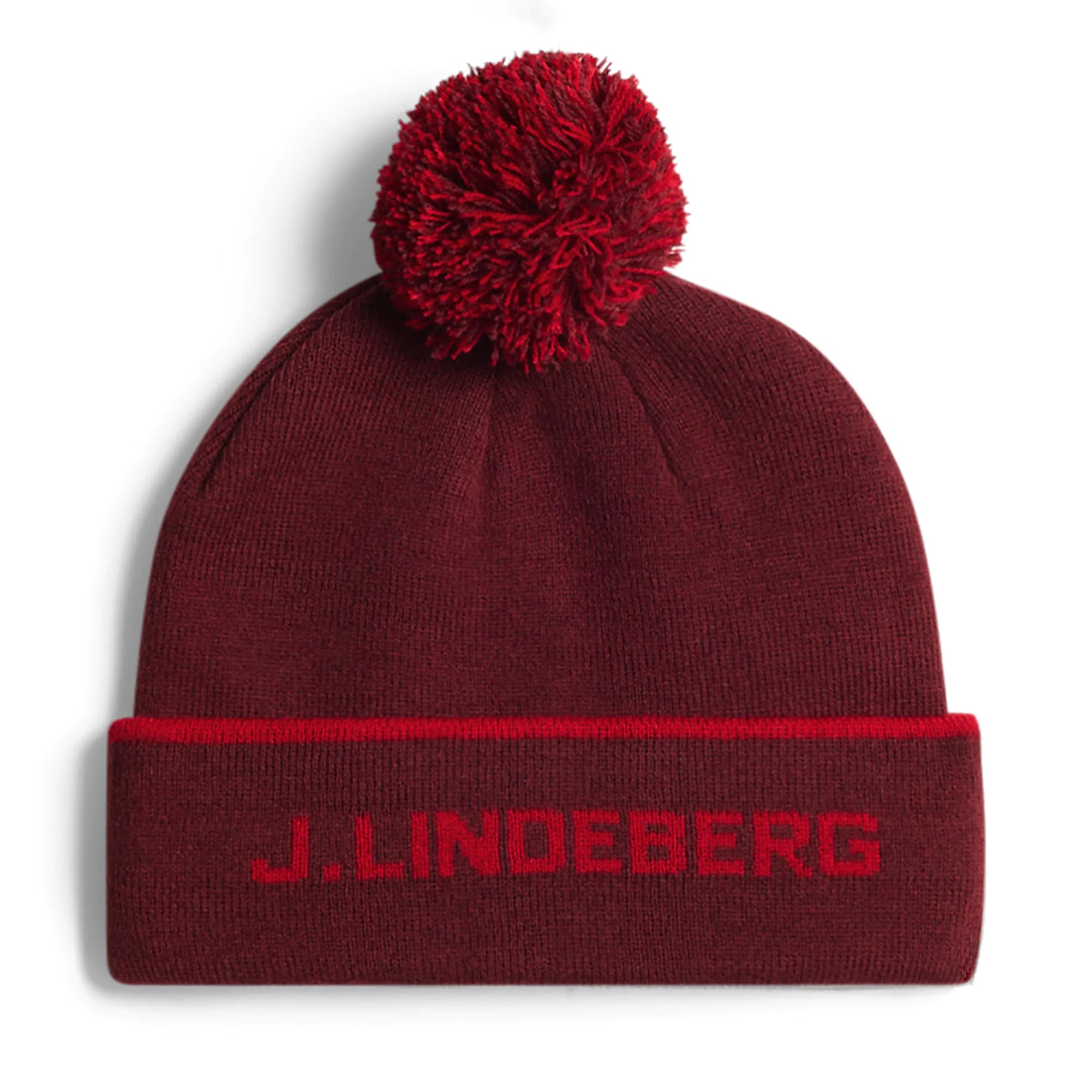 J.Lindeberg Stripe Beanie Golf Bobble Hat AW24