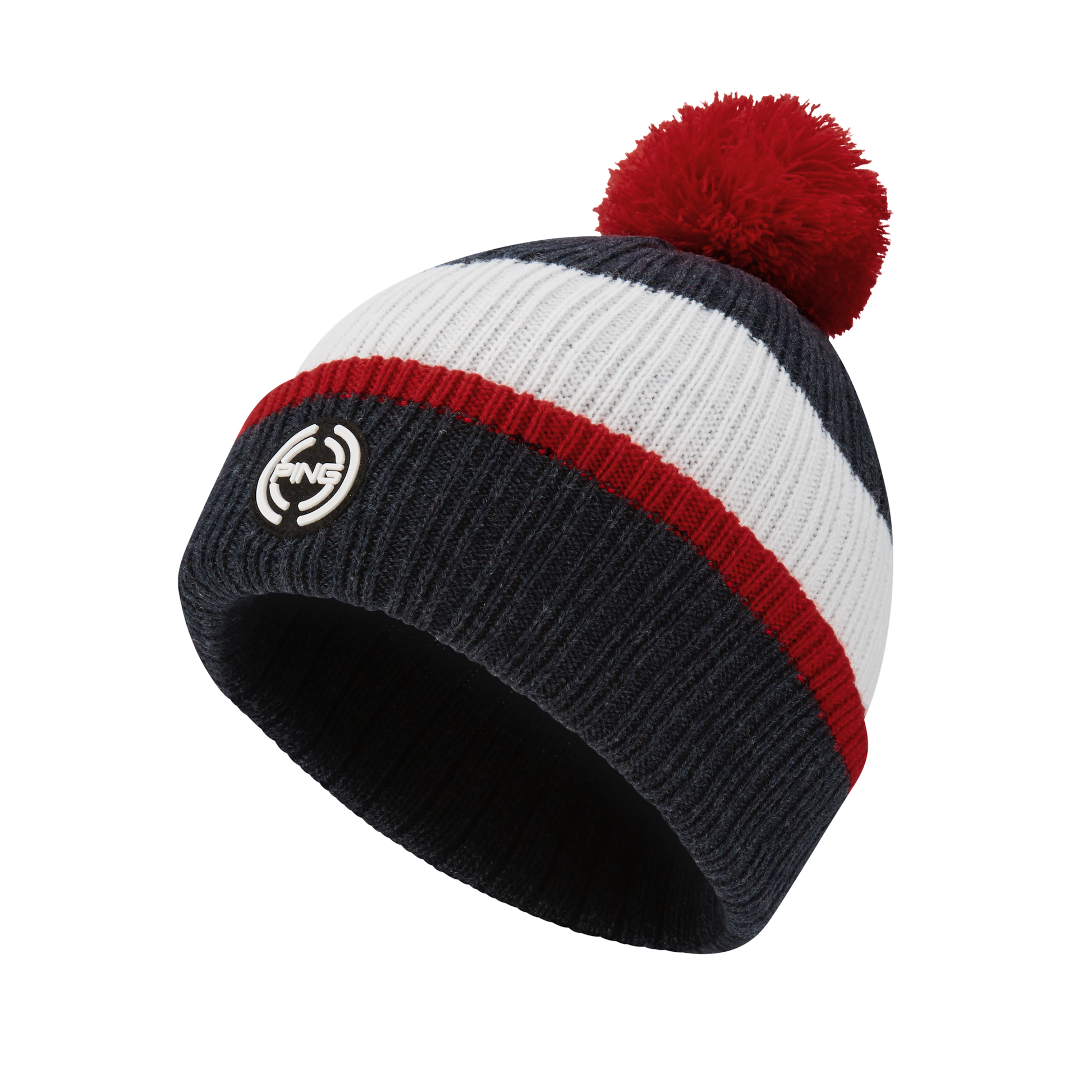 Ping Bassett Striped Knit Bobble Hat