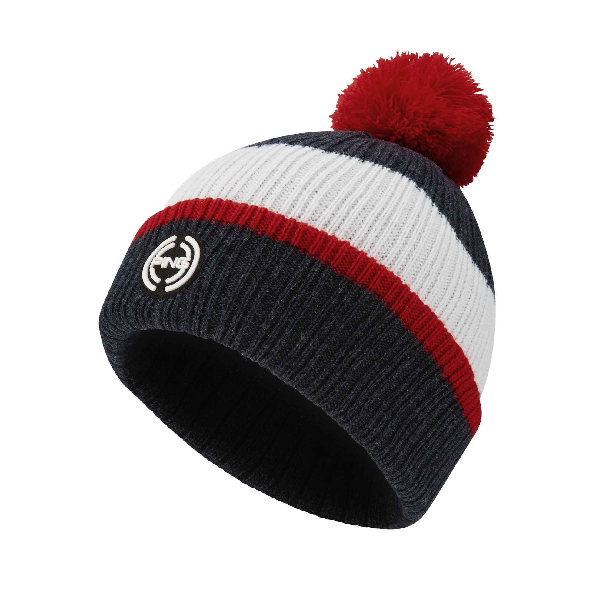 Ping Bassett Striped Knit Bobble Hat