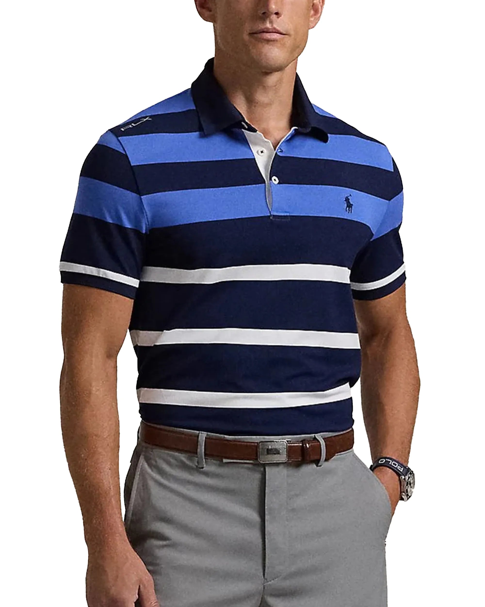 RLX Tailored Fit Performance Stripe Polo