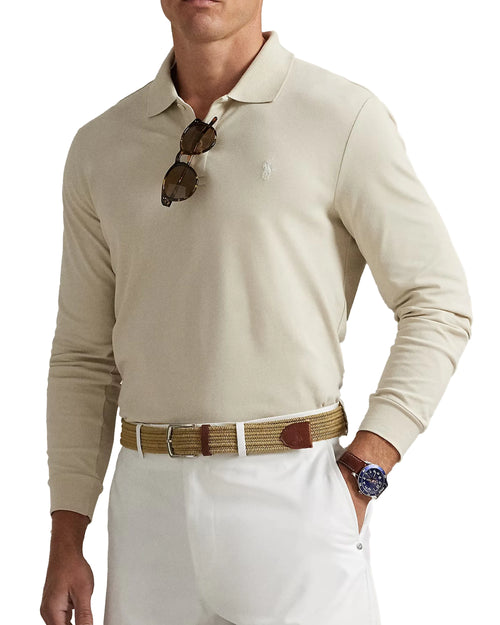 Ralph Lauren Performance Stretch Mesh Knit Long Sleeve Golf Polo