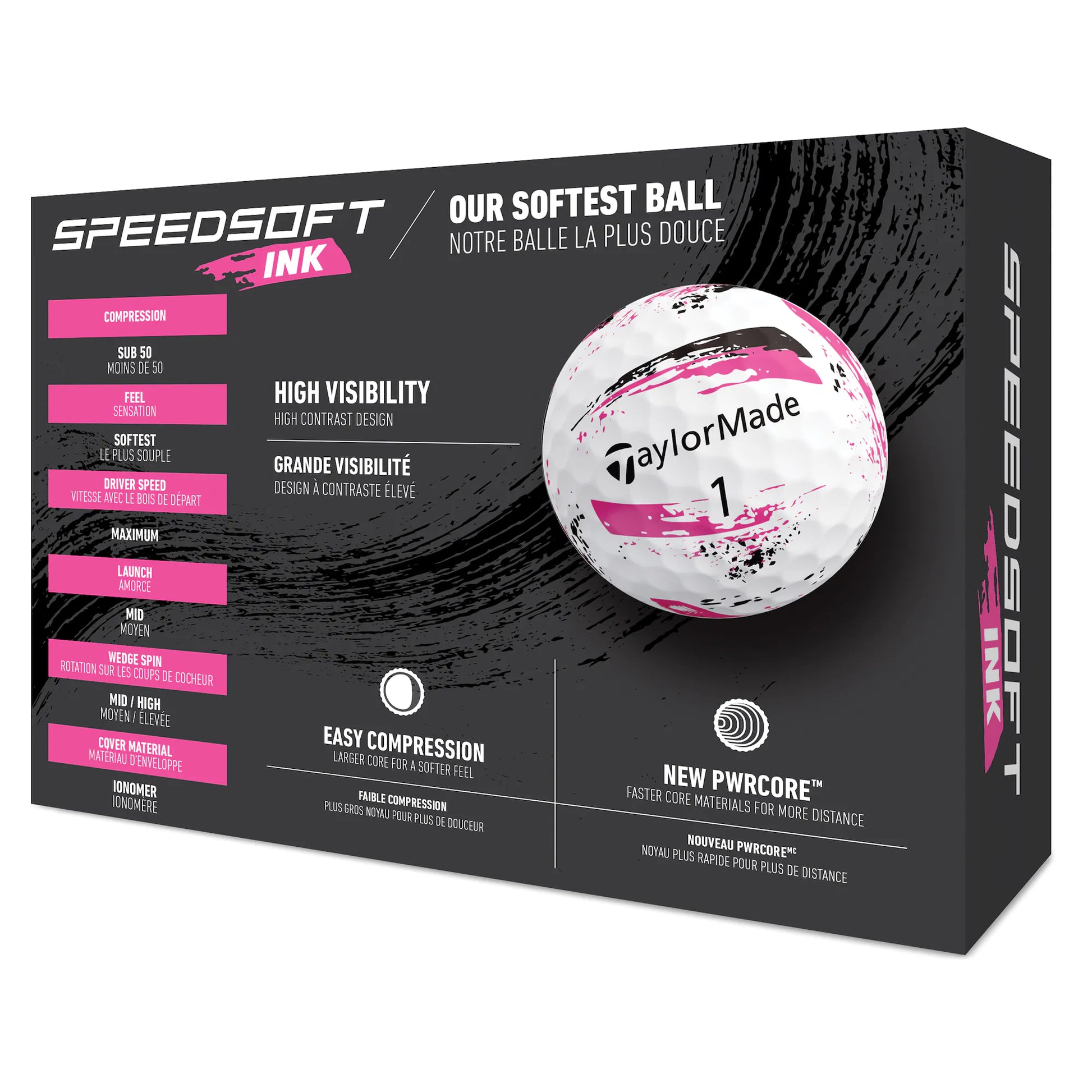 TaylorMade SpeedSoft Ink Golf Balls - Pink