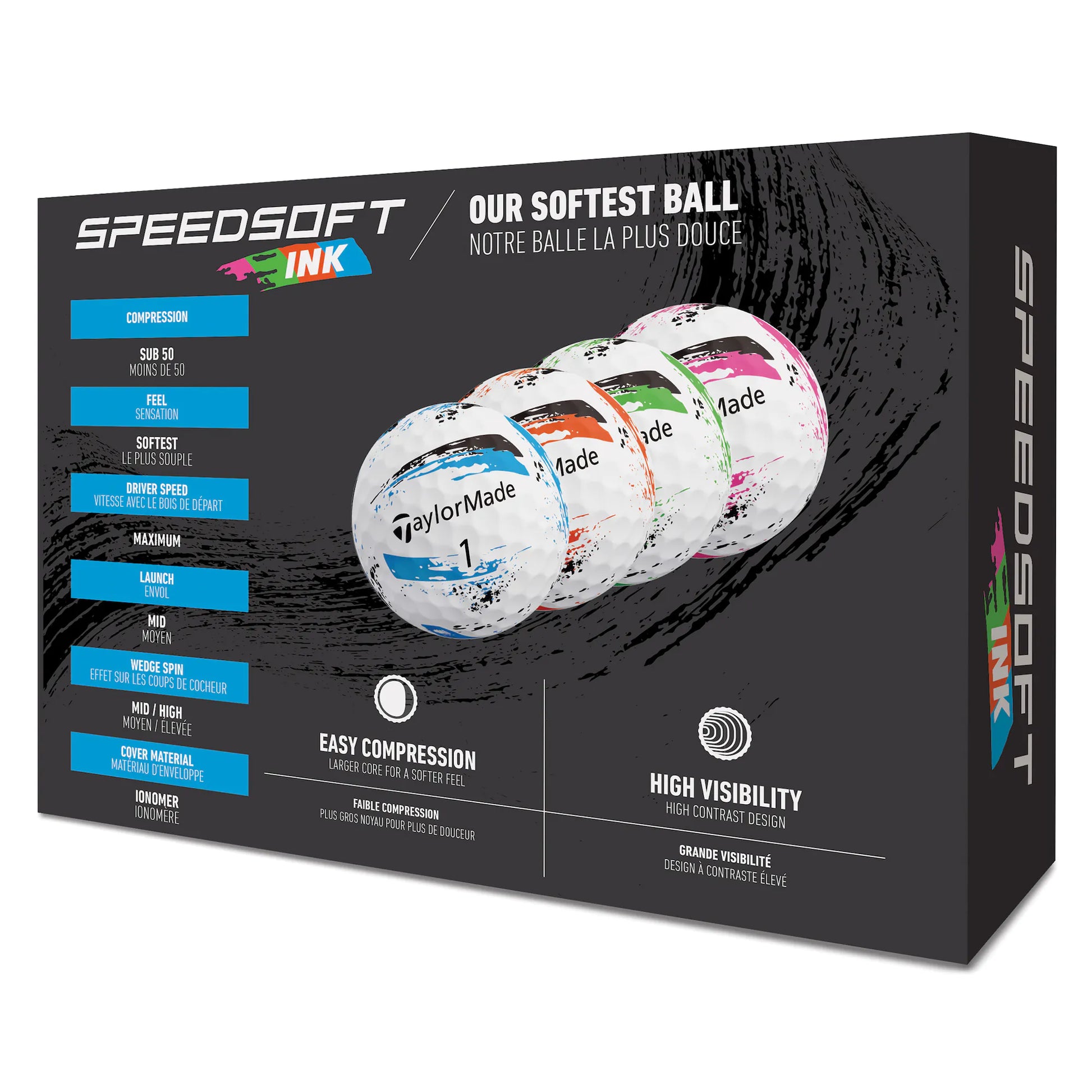 TaylorMade SpeedSoft Ink Golf Balls - Multi