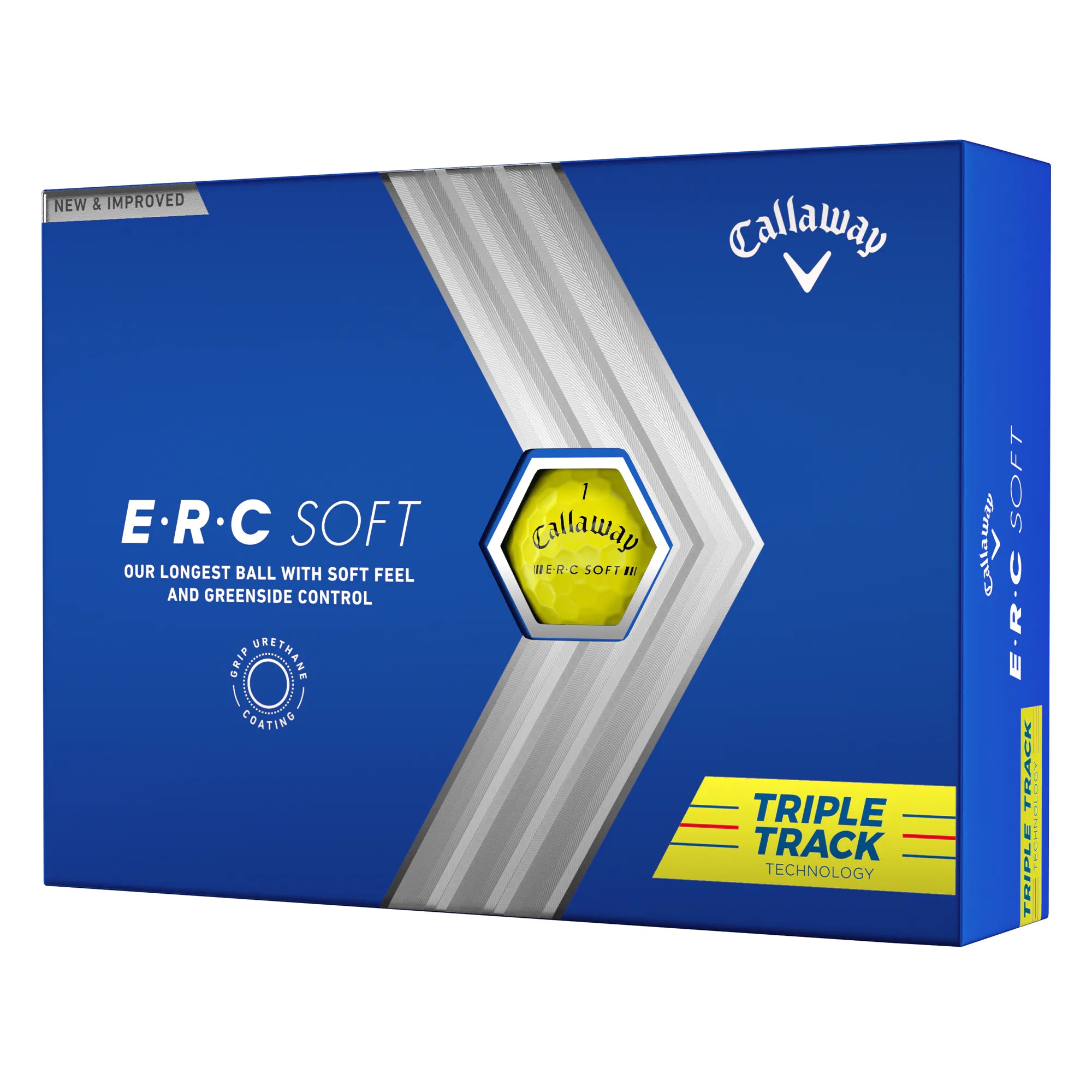 Callaway ERC Soft Triple Track Golf Balls Yellow - One Dozen