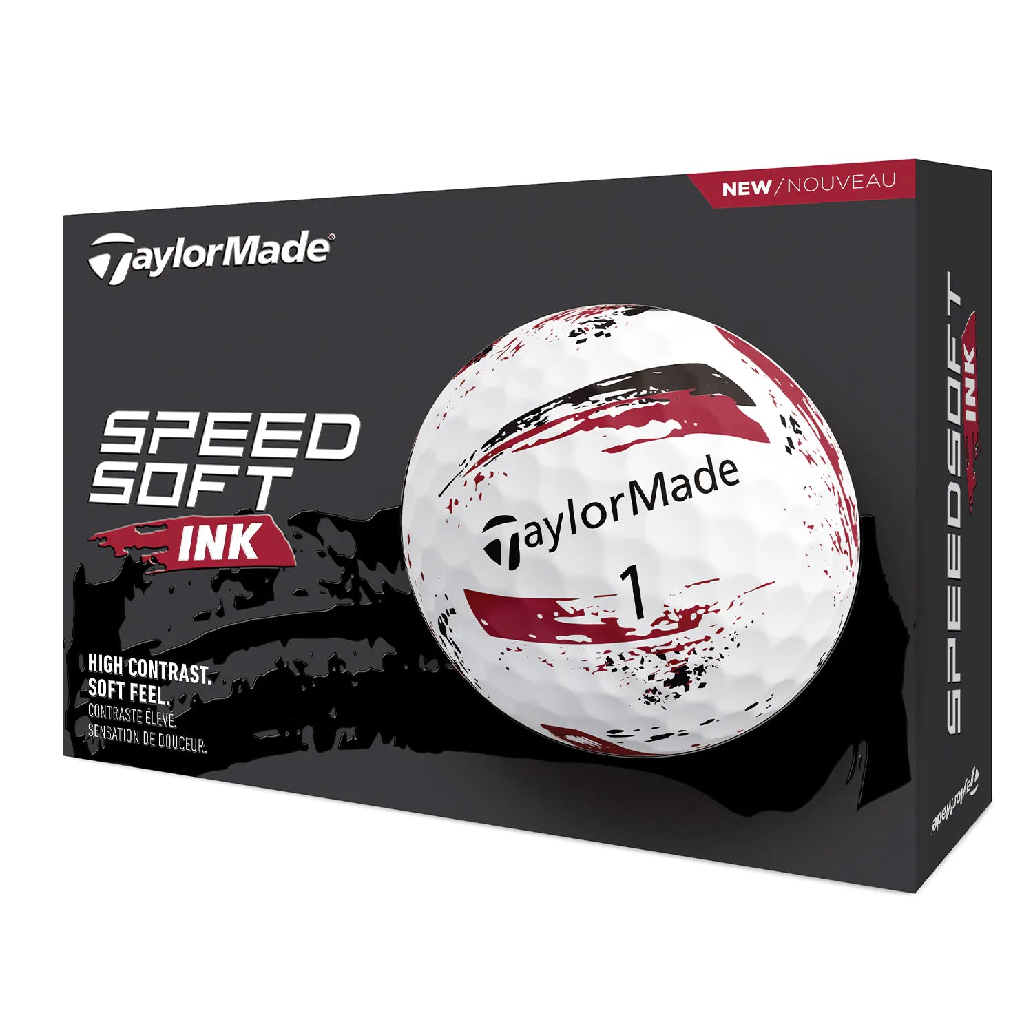 TaylorMade 2024 SpeedSoft Ink Golf Ball Red