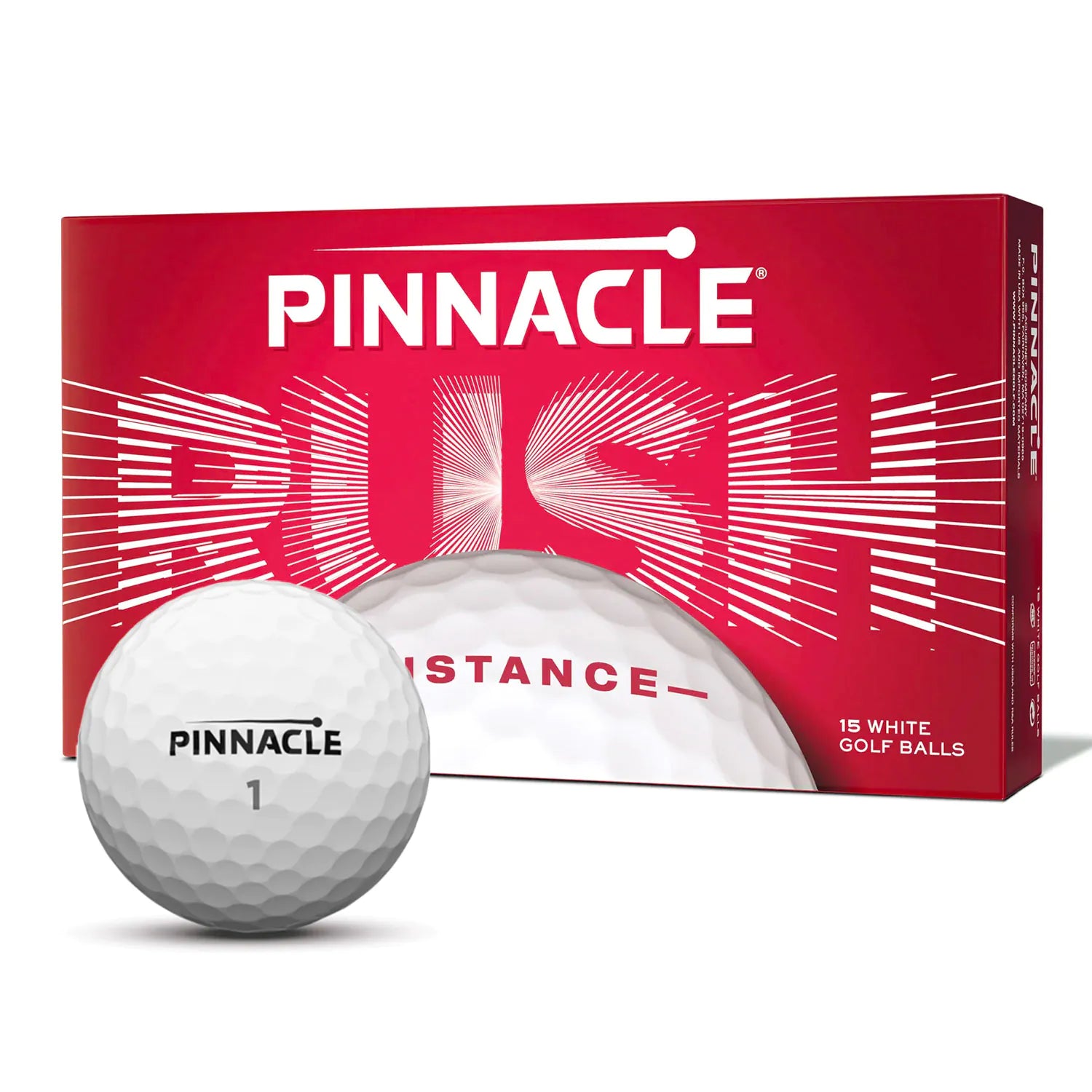 Pinnacle Rush Golf Balls 15 Pack - White