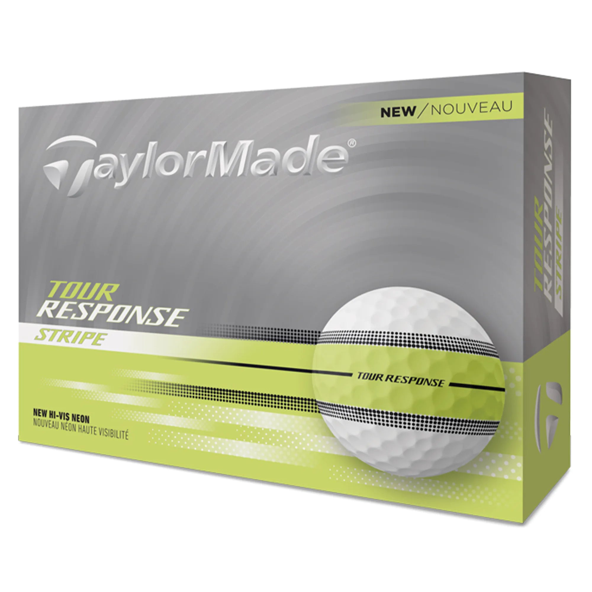 TaylorMade Tour Response Stripe Golf Balls - Neon Yellow