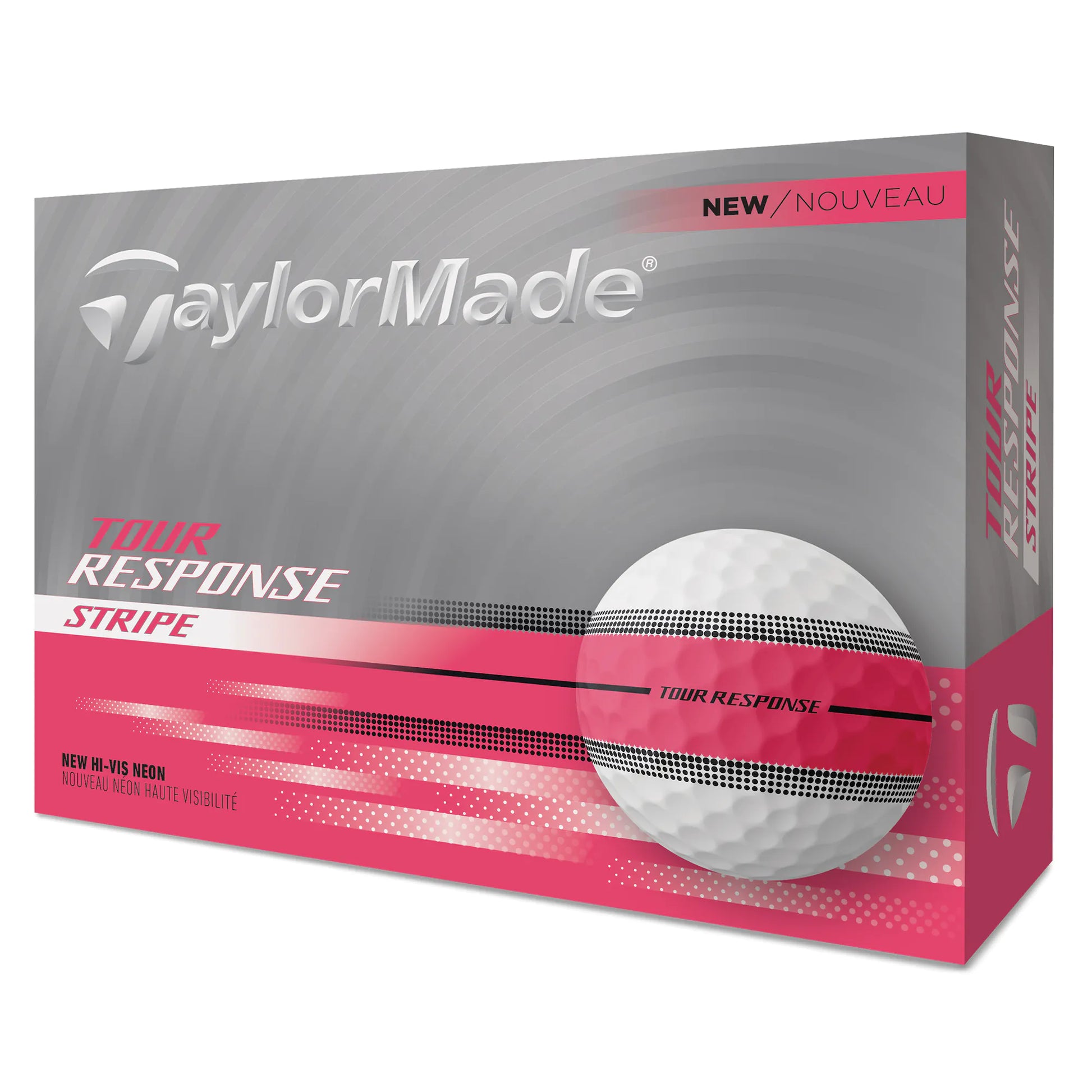 TaylorMade Tour Response Stripe Golf Balls - Neon Pink