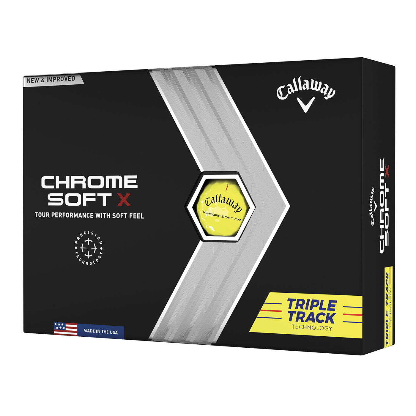 Callaway Chrome Soft X Triple Track Golf Balls Yellow - One Dozen