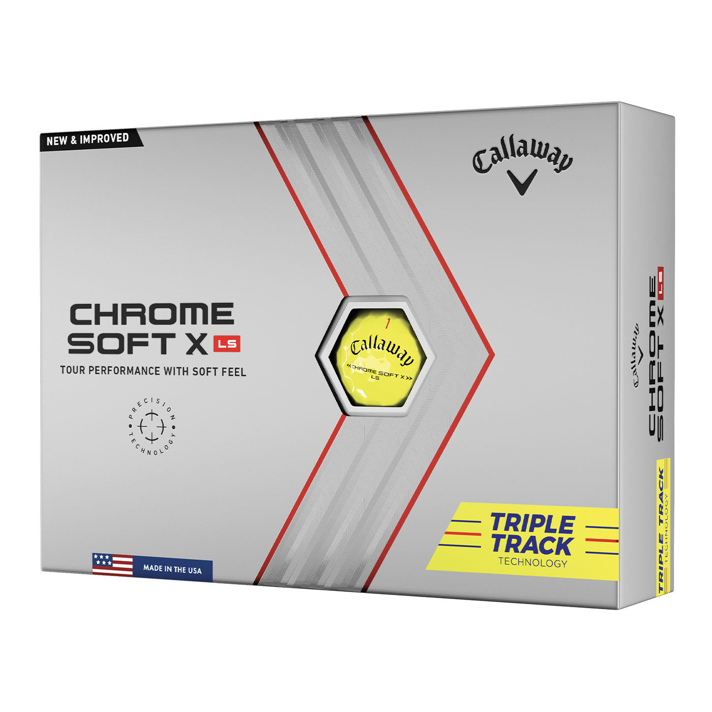 Callaway Chrome Soft X LS Triple Track Golf Balls Yellow - One Dozen