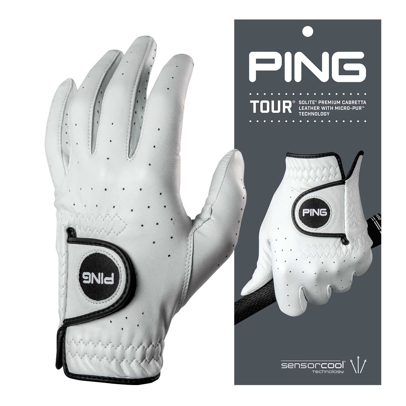 Ping Tour Mens Golf Glove White