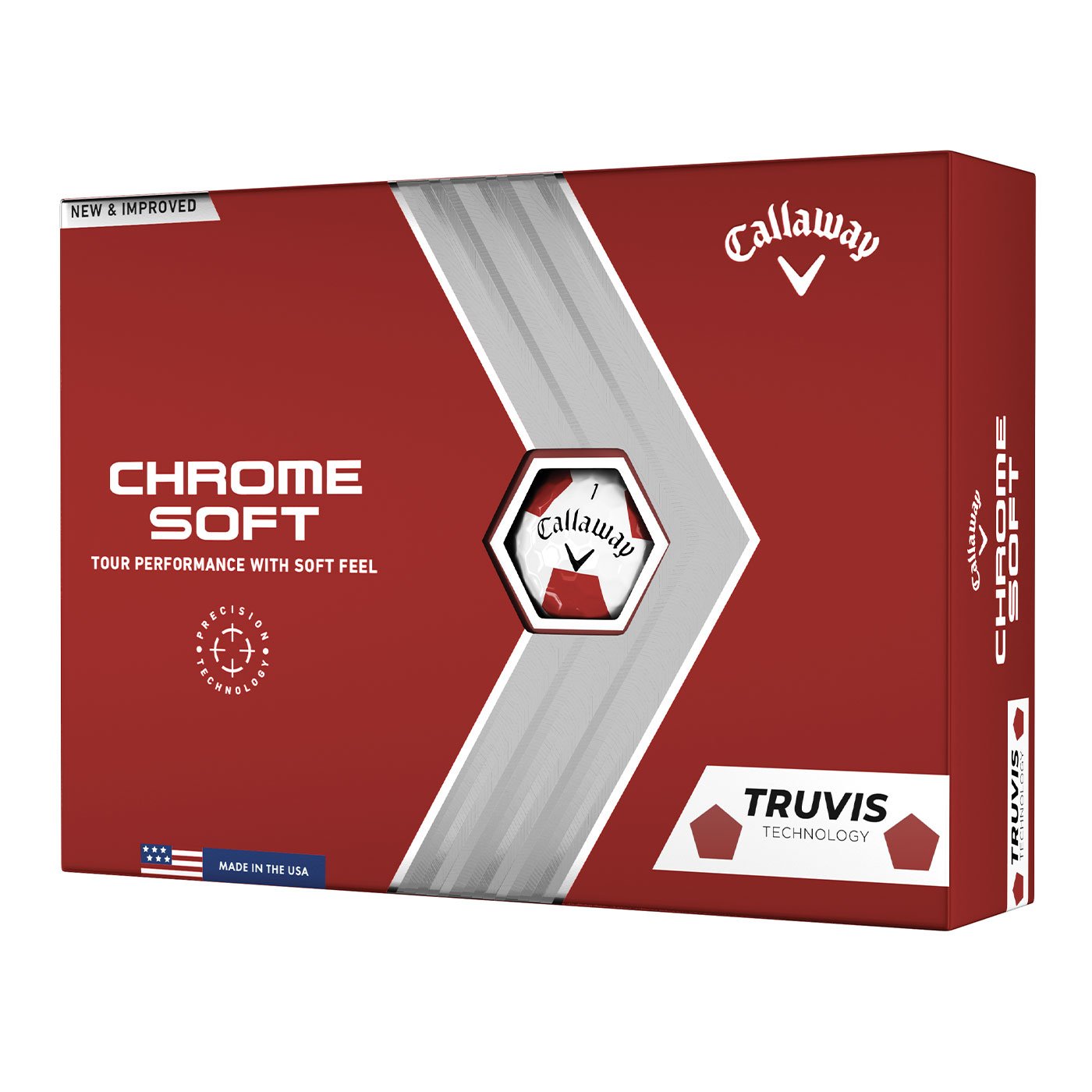 Callaway Chrome Soft Truvis 23 Golf Balls White / Red - One Dozen